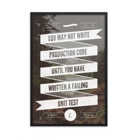 You May Not Write Production Code Until You Have Written A Failing Unit Test Framed Poster